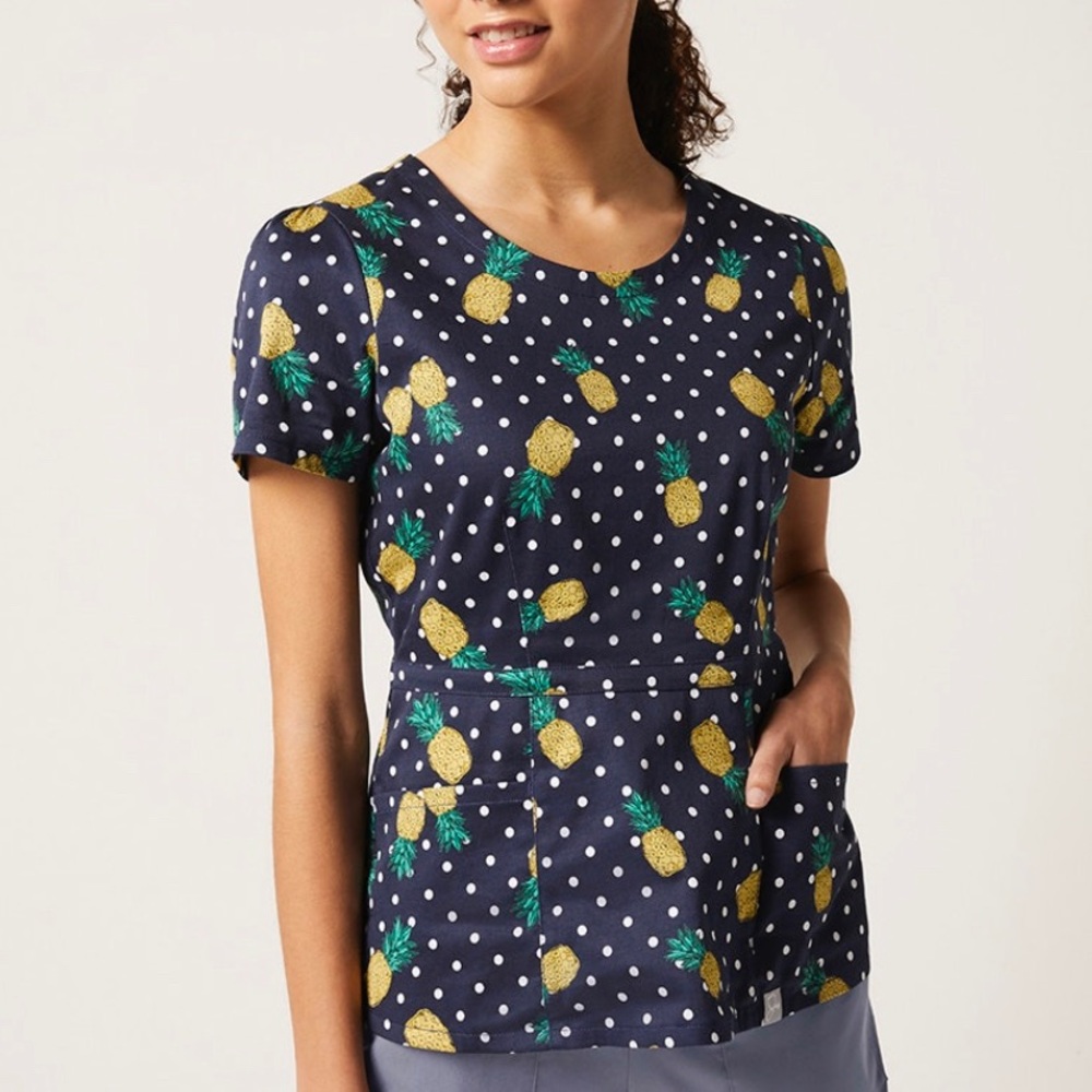 SOLD JAANUU PEPLUM SCRUB TOP